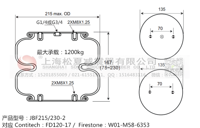 JBF215/230-2橡膠<a href='http://m.t6868.cn/' target='_blank'><u>空氣彈簧</u></a>