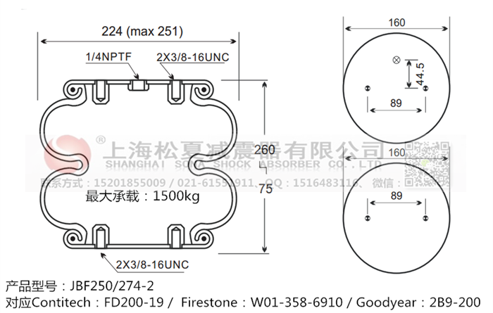 JBF250/274-2橡膠<a href='http://m.t6868.cn/' target='_blank'><u>空氣彈簧</u></a>