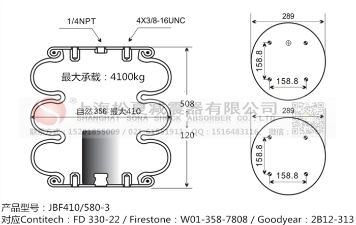 JBF410/580-3橡膠<a href='http://m.t6868.cn/' target='_blank'><u>空氣彈簧</u></a>